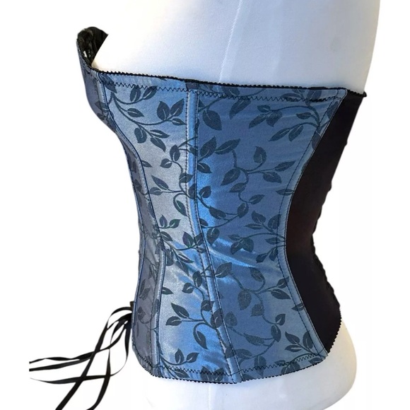 NWT Vintage Victoria's Secret Gorgeous Blue Lace Up Corset Bustier Size S - Picture 9 of 12